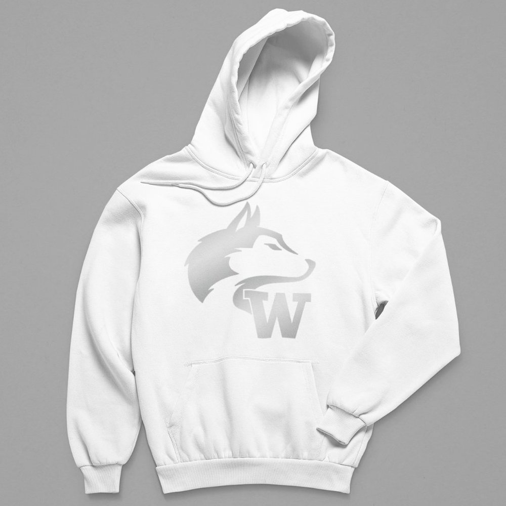 NEW Washington Huskies Big Silver Logo Fleece Pullover Hoodie WINTER